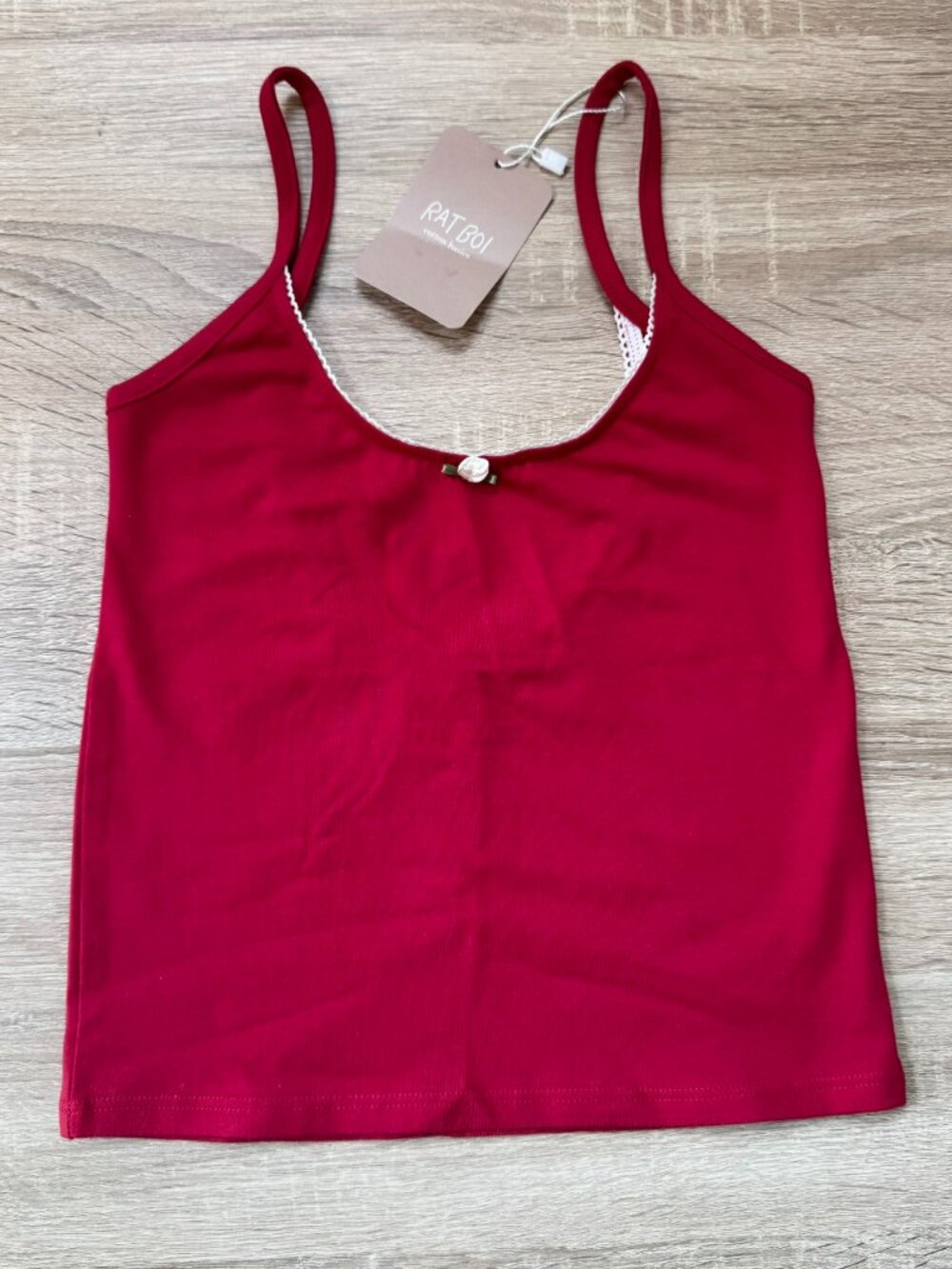 NWT Rat Boi Scoop Back Cami in Cherry Red XS
